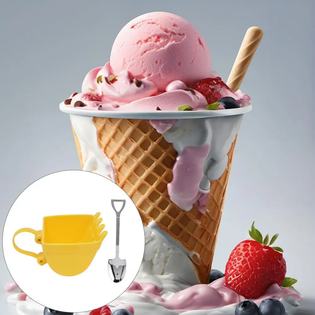 Heavy Equipment Inspired Tea Cup Excavator Bucket Cup Set with Stainless Steel Shovel Spoon Fun Ice Cream for Kitchen for Women