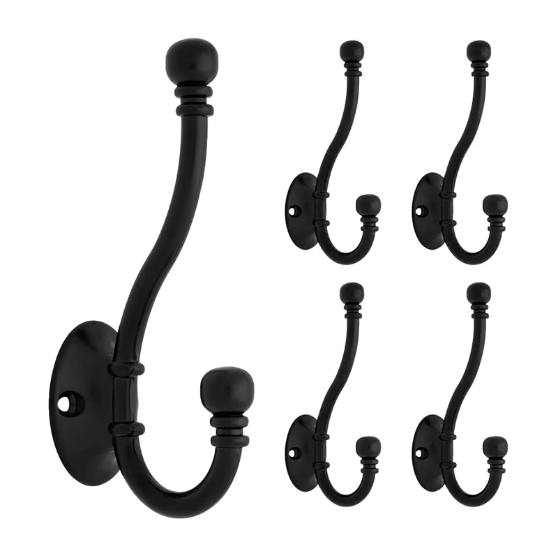 5 Pieces Wall Mounted Coat Hook Robe Hooks Cloth Hanger Rustic Hooks Key Hooks