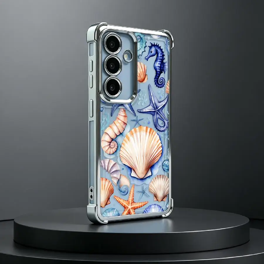 Soft Phone Cover Case for Samsung Galaxy S26 Ultra S24 S23 Plus S20 FE Note 20 S25 Edge S22 S21 Starfish And Shell Print