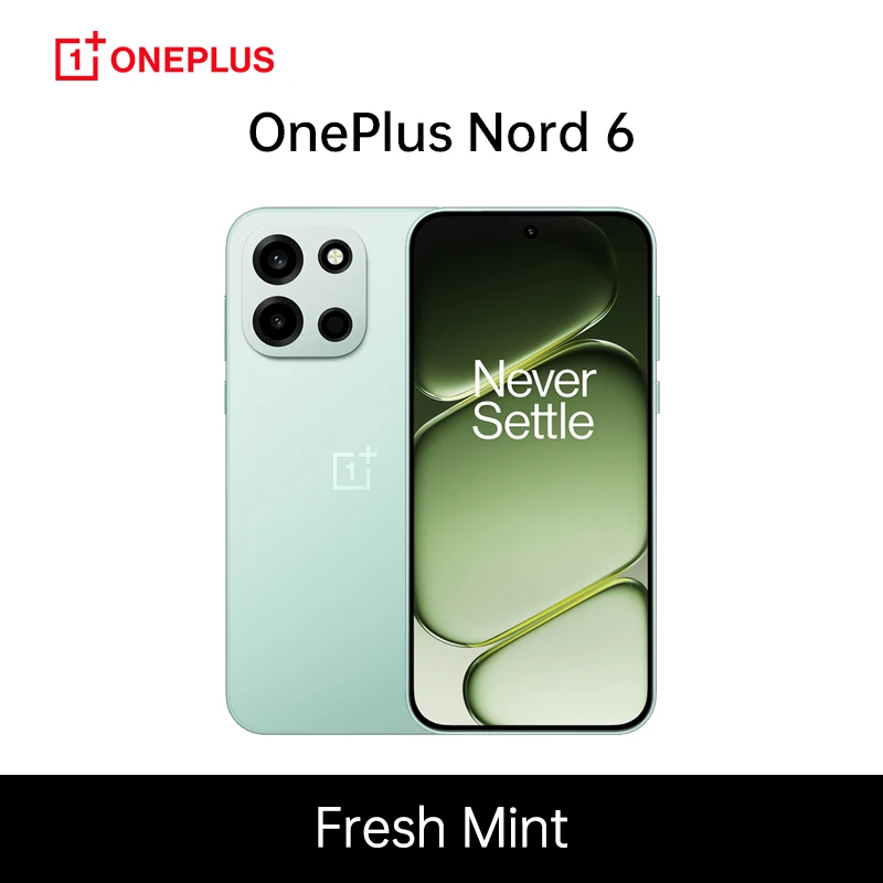 2026 Nieuwe smartphone OnePlus Nord 6 5G 8 GB + 256 GB 12 GB + 512 GB Snapdragon 8s Gen 4 165 Hz 7500 mAh IP69/IP69K Wereldwijde versie