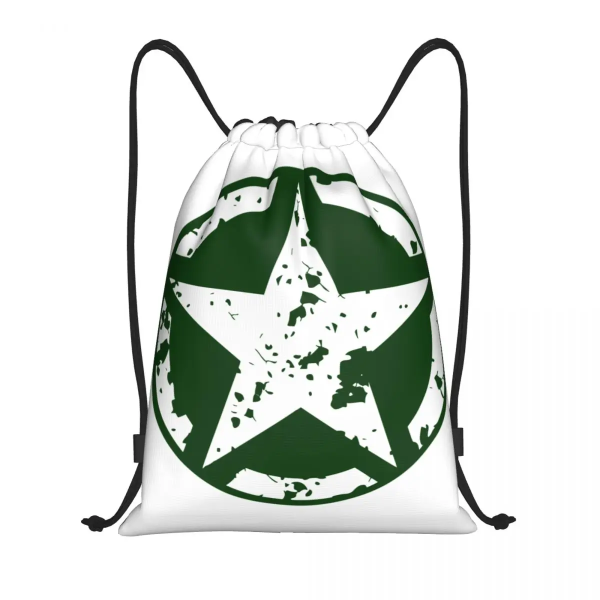 Military Tactical Army Star Drawstring Backpack Women Men Sport Gym Sackpack Foldable Shopping Bag Sack