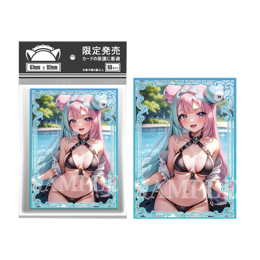 60 pz 67x92mm Laser Art Anime Card Sleeves caricamento dall\'alto gioco da tavolo manicotti per schede interne Protector per TCG/PTCG/PKM(Iono)