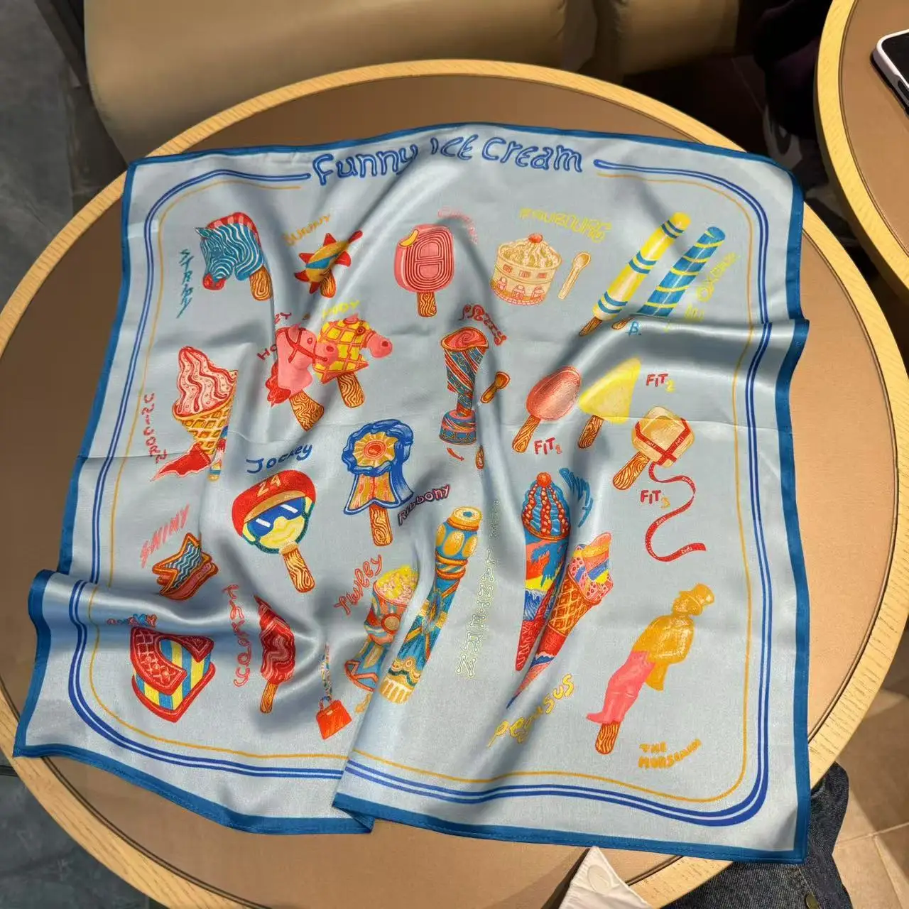 

Саржевый шелковый шарф, женский забавный квадратный шарф с двусторонним принтом, накидки, Echarpes, платки, женский хиджаб 50 см