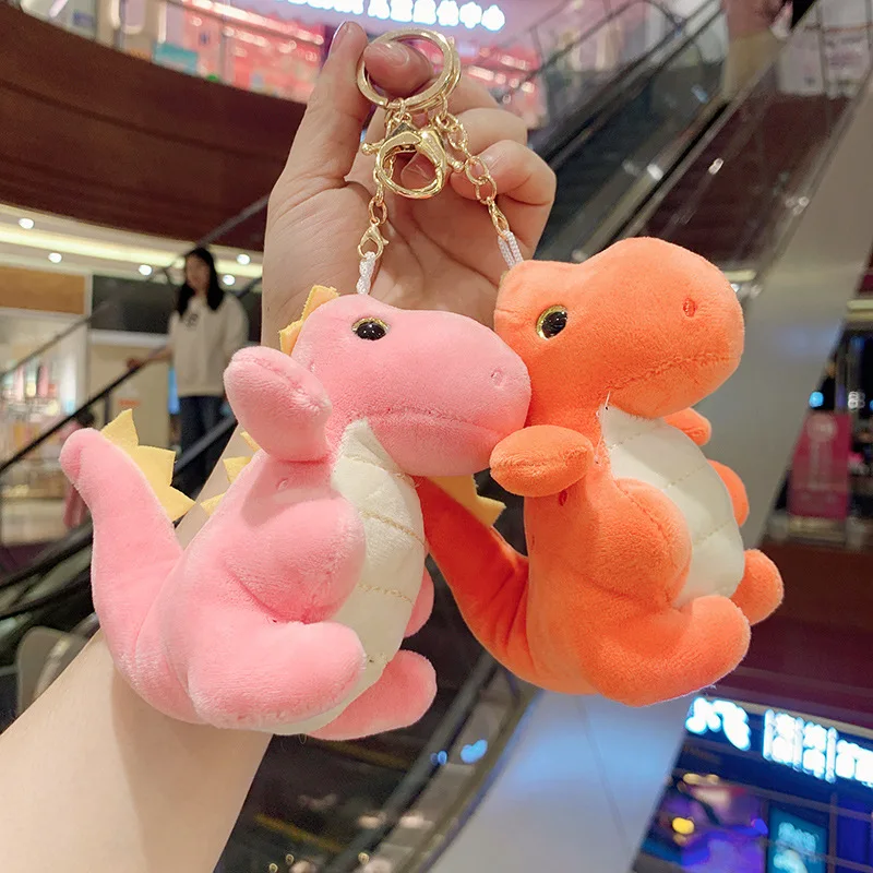 15cm Hot Cartoon Q Version Dinosaur Plush Keychain Pendant Cute Animals Plush Toys Kids Boys Schoolbag Charm Children Xmas Gifts