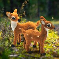 Small Deer Fawn Figurine Sika Deer Statue Ornaments Realistic Animal Crafts For Home Office Indoor Decoration Beautifull Gift