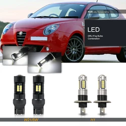 Fits For Alfa Romeo MiTo Typ 955 Hatch 2008-2018 Canbus White LED Bumper Driving DRL/Parking Fog Light Bulbs Replacement