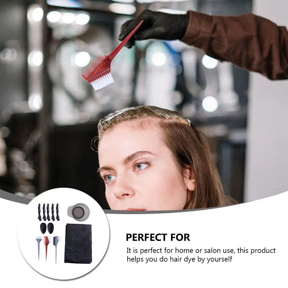 

12Pcs Hair Coloring Set Essential DIY Dyeing Tools for Long Short Curly Straight Hair with Comfortable Handle Design