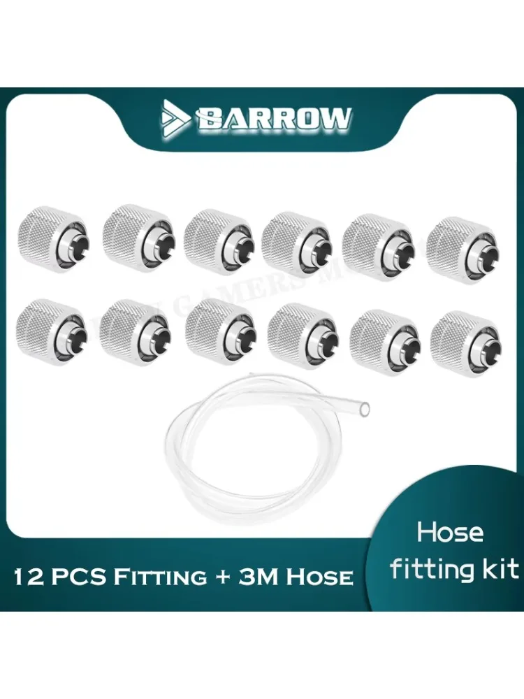 Zestaw miękkich łączników rurowych Barrow 3/8'' grubości 9,5 * 15,9 mm / 9,5 * 12,7 mm do systemu chłodzenia wodą PC, czarny srebrny biały złoty — zdjęcie produktu 7