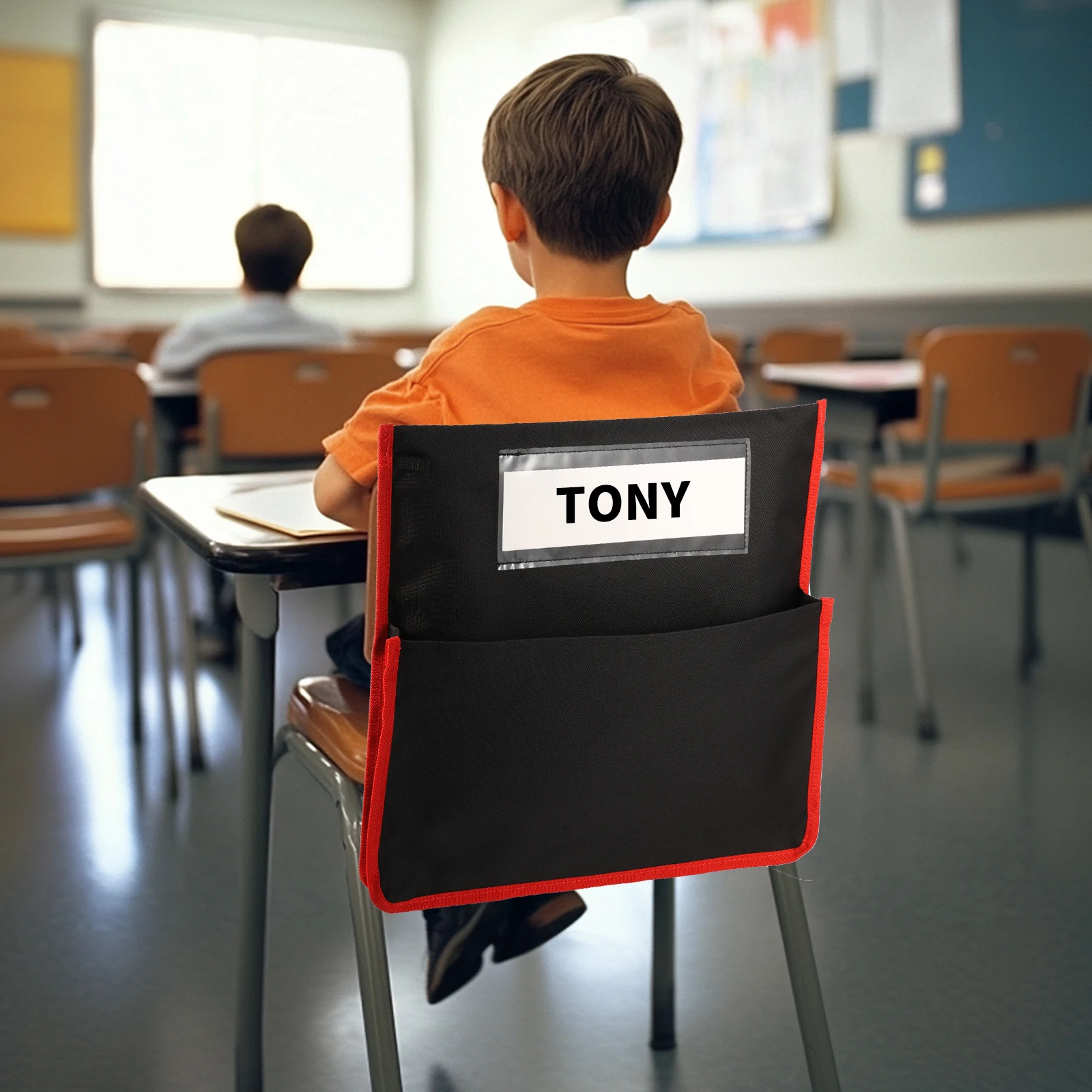 

6 шт. карманы для стула для классных комнат, карман на спинку сиденья, полиэстеровые карманы для стула, компактная сумка-органайзер на спинку стула с именной этикеткой