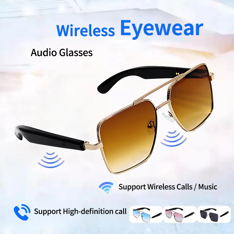 

LIGE Smart Music Sunglasses Earphones Wireless Eyeglasses HIFI Sound Headphones UV-Proof Driving Glasses Bluetooth Call Glasses
