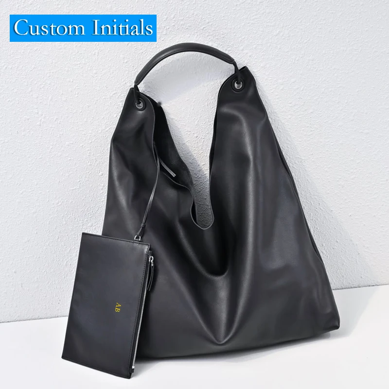 

Custom Initials Genuine Leather Bindle Three Soft Leather Tote Bags For Women Luxury Designer Handbag Purse 2025 New In Shoulder