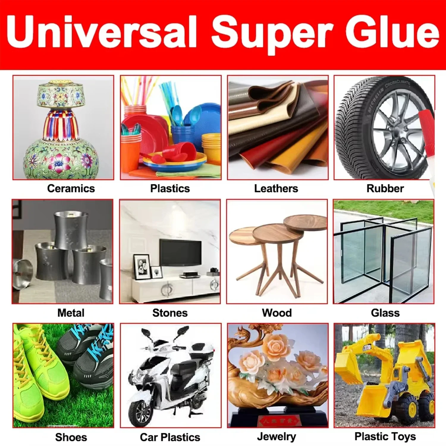 LOOLIFL-Industrial Strength Glue, fast-drying, waterproof, heat-resistant heavy-duty all-purpose adhesive, multi-purpose glue suitable for crafts, automobiles, home repairs, metal glue, plastic glue, wood glue, shoe glue, craft glue, oil-based glue, rhinestone glue, super glue, heavy-duty fast-drying, super adhesive, strong adhesive view 6