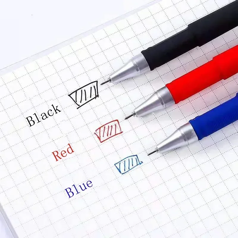 Juego de bolígrafos de Gel de 0,5mm con tubo de aguja completa, bolígrafos de Color negro, azul y rojo para prueba de escritura, suministros de