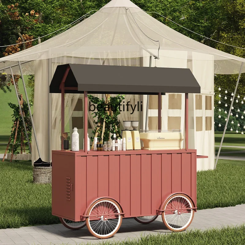 

A57 European-style outdoor wrought iron mobile snack truck promotional car Mobile vending car Float booth Night market Dining c