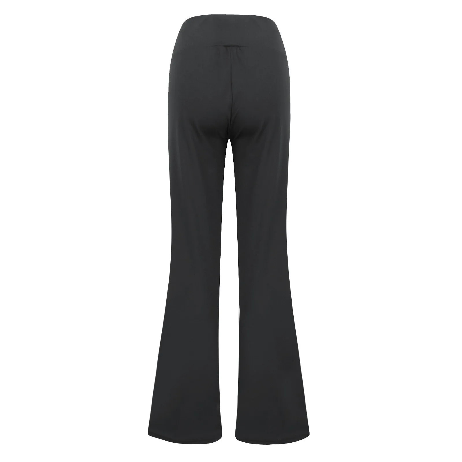 Female Elastic High Waist Fashion Leisure Seamless Cross Solid Color Versatile Elastic Sports Yoga Leggings Flare Long Trousers