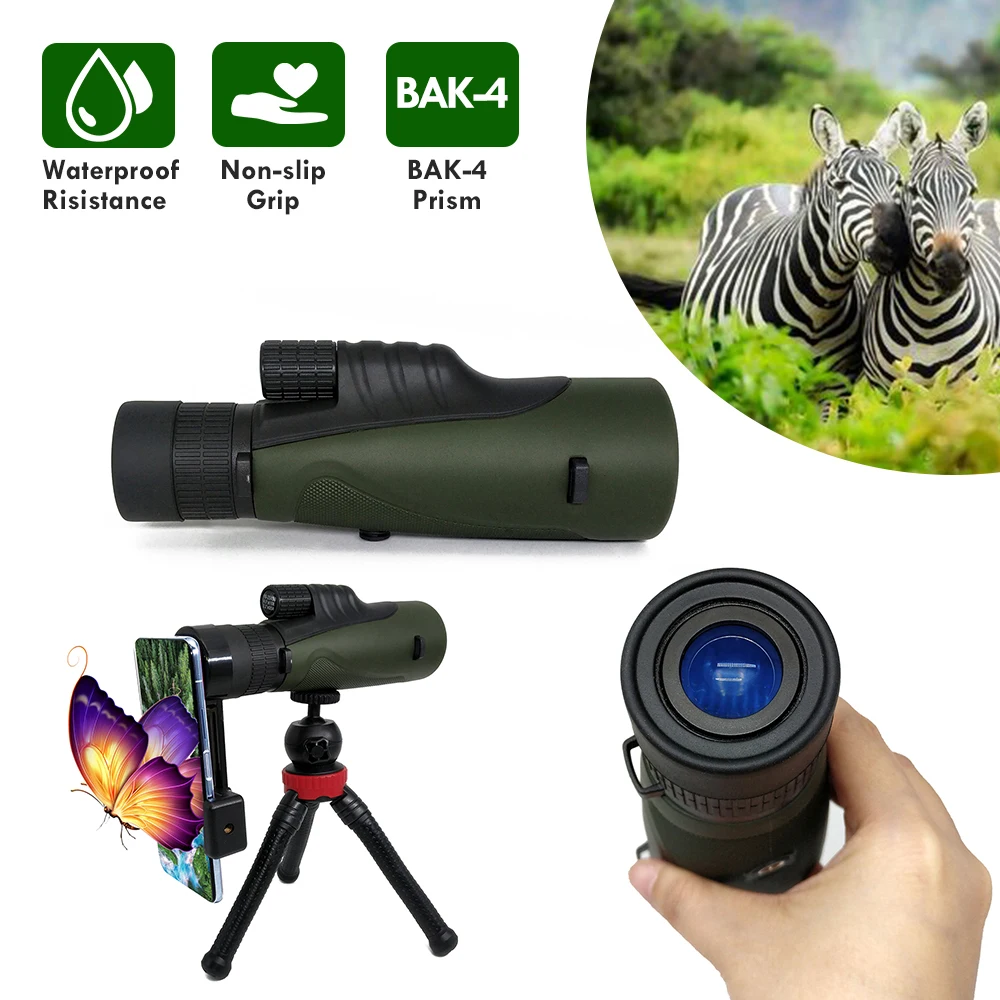 Super Telephoto High Zoom Monocular Telescope 7-21X21 Long Range Glasses for Cell Phone Travel Goods Hunting Camping Tourism