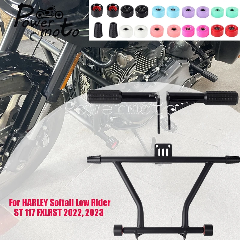 For Harley Softail Low Rider ST FXLRST 2022 2023 Front Rear Crash Bar Highway Engine Guard Passenger Foot Peg Bumper Protector