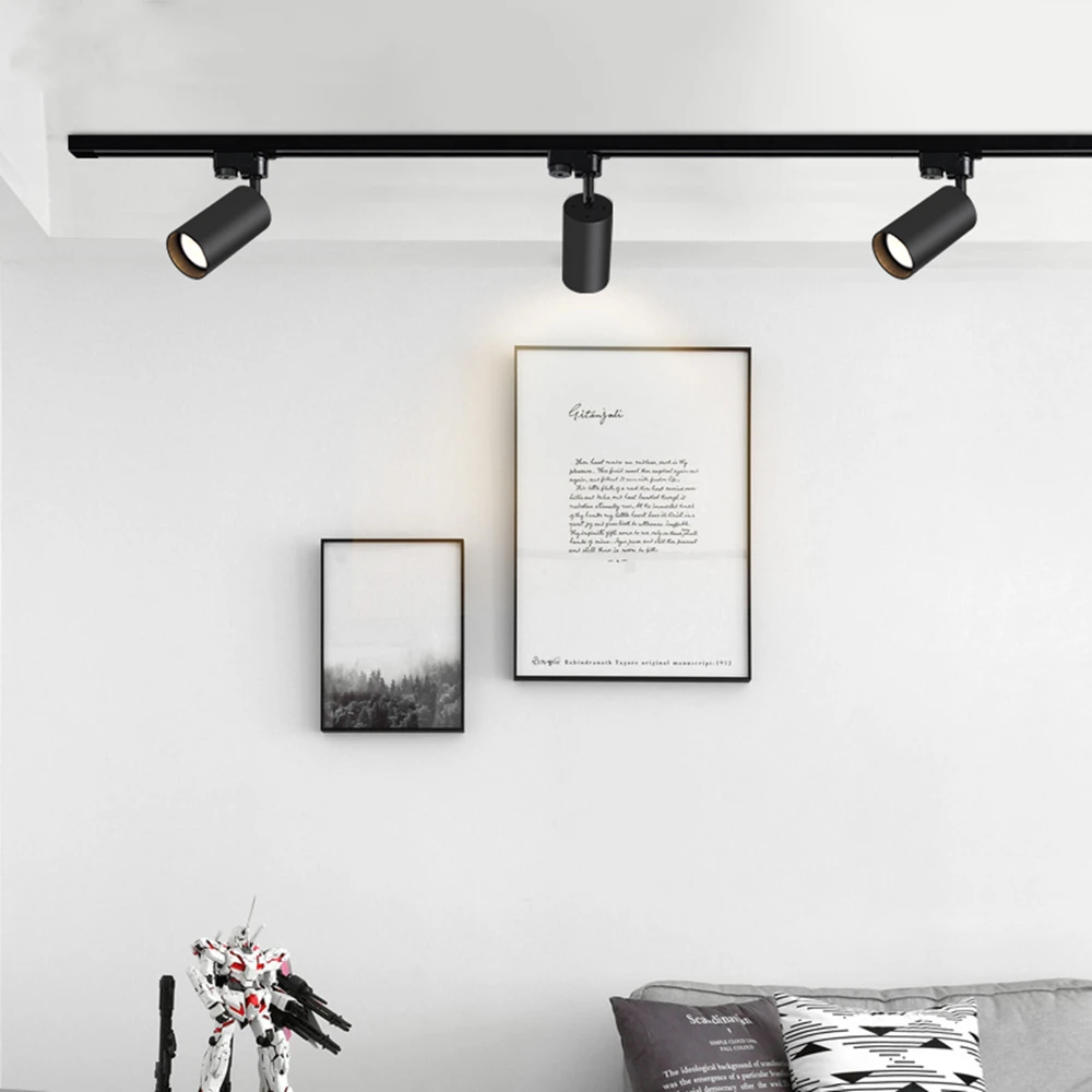 Imagem -06 - Led Track Light Conjunto para Loft Clothing Store Iluminação Spotlight Rail Lâmpada de Rastreamento Luminárias Domésticas Gu10 Preto e Branco