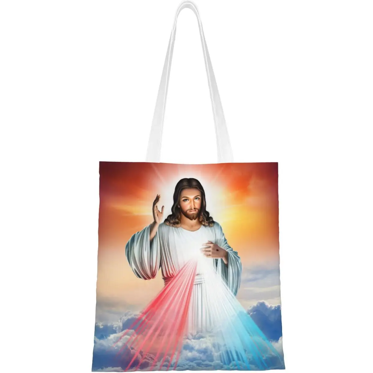 Jesus Christ Catholic Bible Merch Canvas Tote Bag for Women Aesthetic Religious Chrisitan Saint Trend Bags Handbang