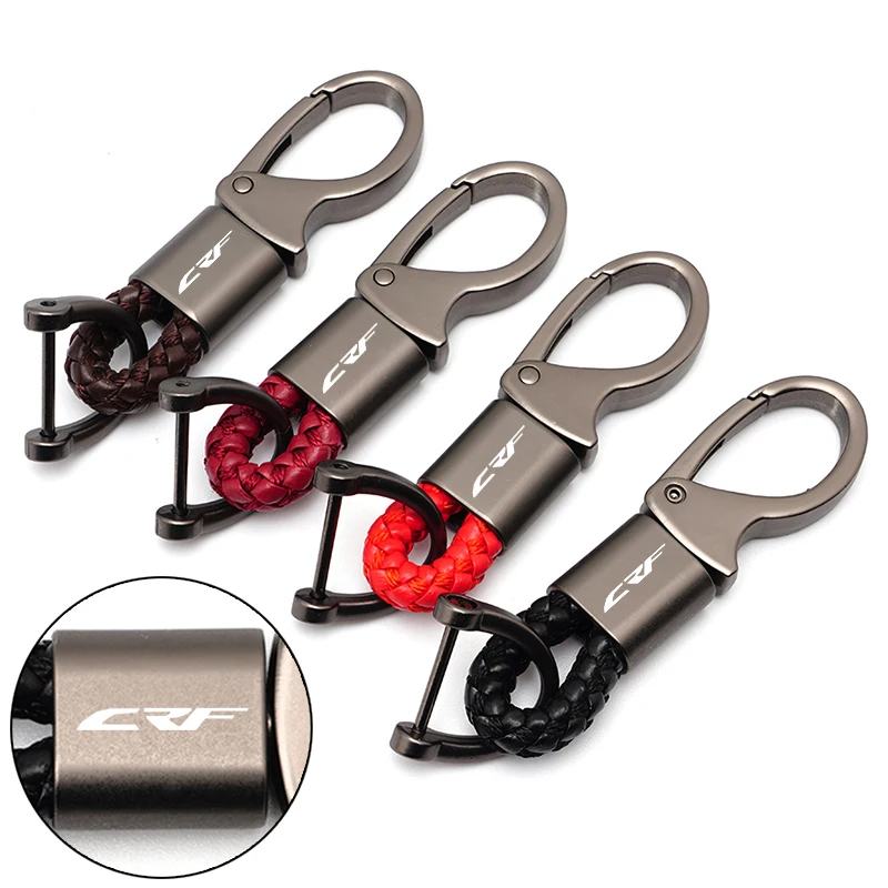 For Honda CRF300L CRF300 Rally Motorcycle Accessories Custom High Quality Alloy Keychain Fashion Braided Rope Moto Keyring