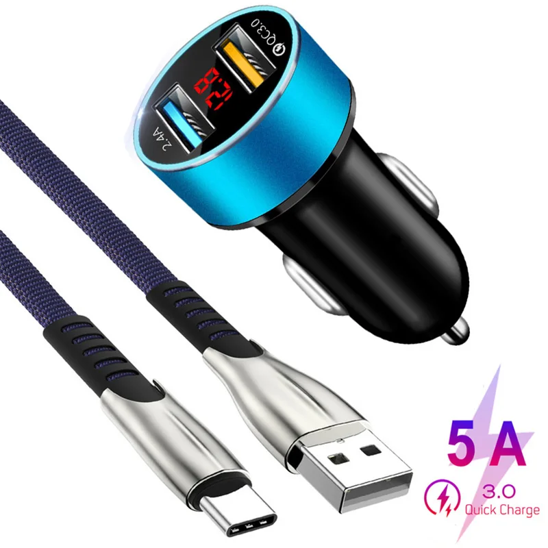 

Кабель USB Type-C для телефона, быстрая зарядка, QC 3,0, автомобильный зарядный кабель для Xiaomi 11, 10, 9, Redmi Note 10, 9, 8 Pro, 8T, кабель