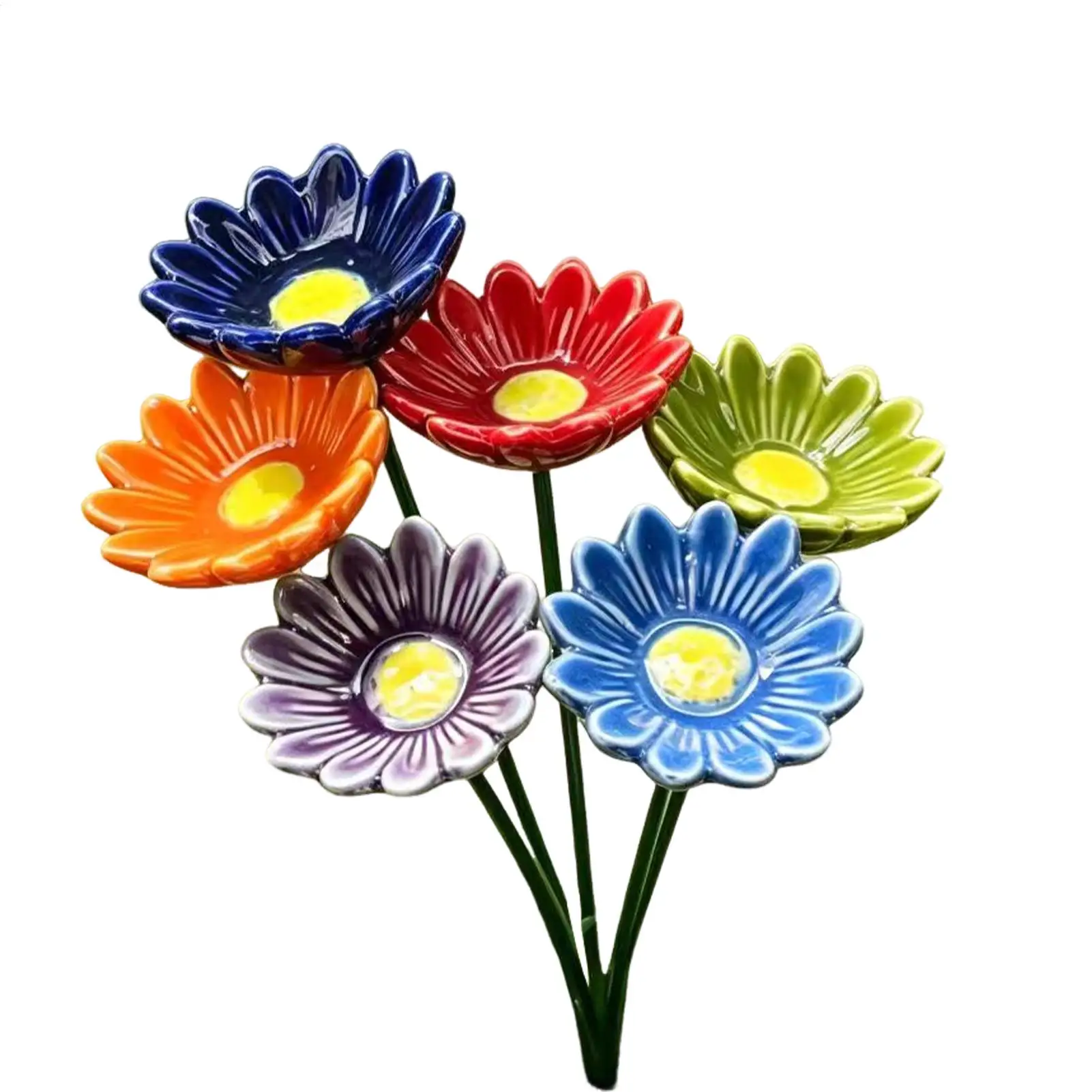 6Pcs Flower Shaped Bee Butterfly Water Dispenser Colorful Bee Watering Station Ceramic Insect Drinking Station For Butterfly bee