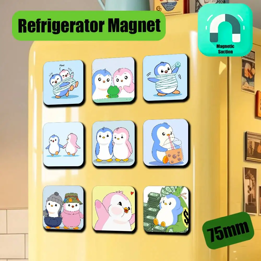 For Pudgy Penguins Refrigerator Magnets Metal Icebox Cabinet Custom Fridge Magnetic Decoration Gift