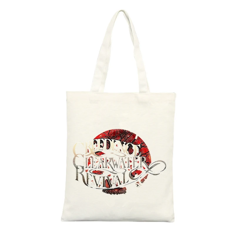 Canvas Tote Bag with Typography and Abstract Red Graphic, Vintage Style for Casual Shopping and Daily Use