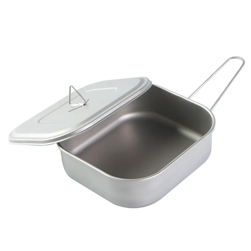 

Outdoor portable, thickened pure titanium square lunch box 1000ML