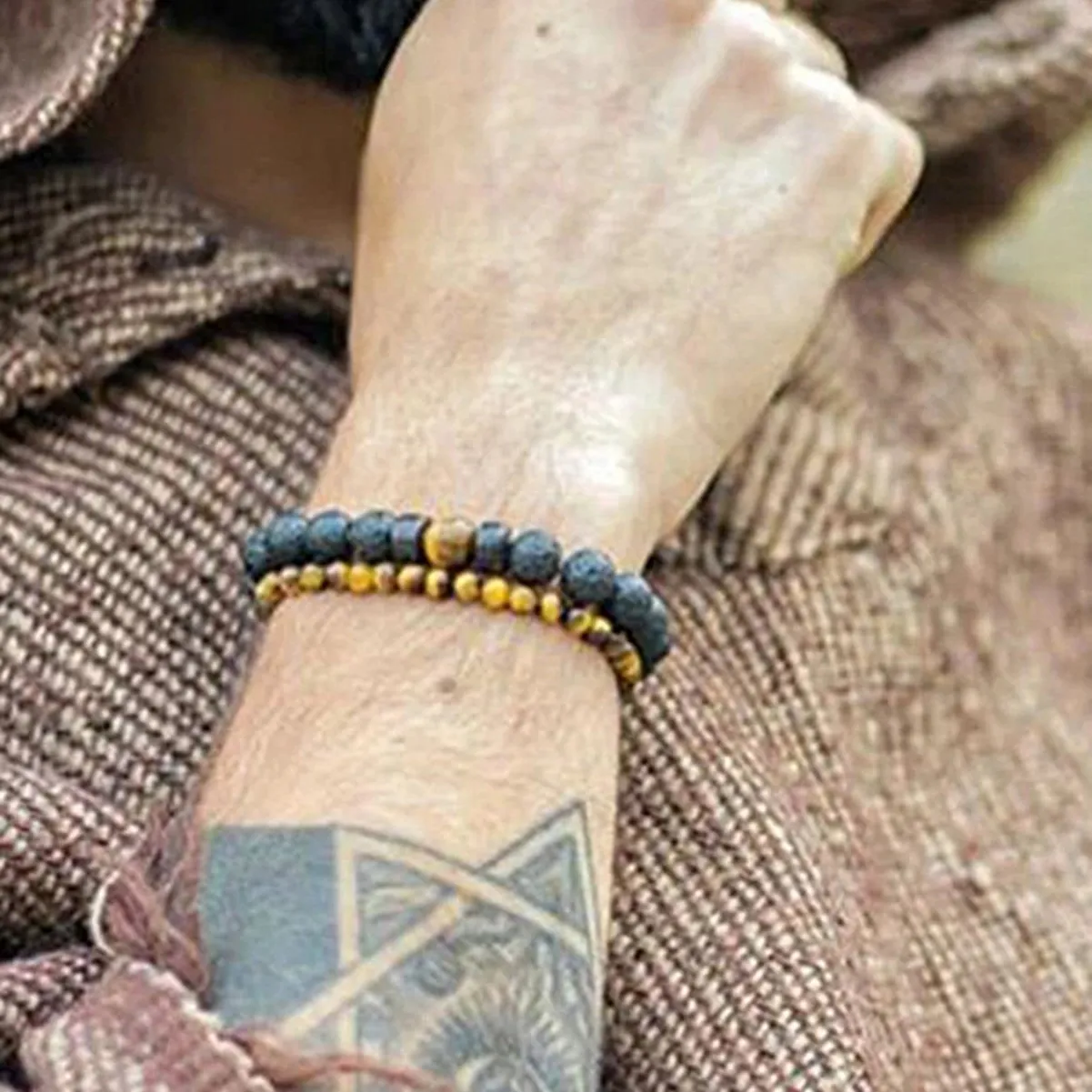 Volcanic Stone Bracelet for Men Lava Wooden Beads Bracelet Tibetan Buddha Wrist Chain Women Men Jewelry Gift New Bracelets