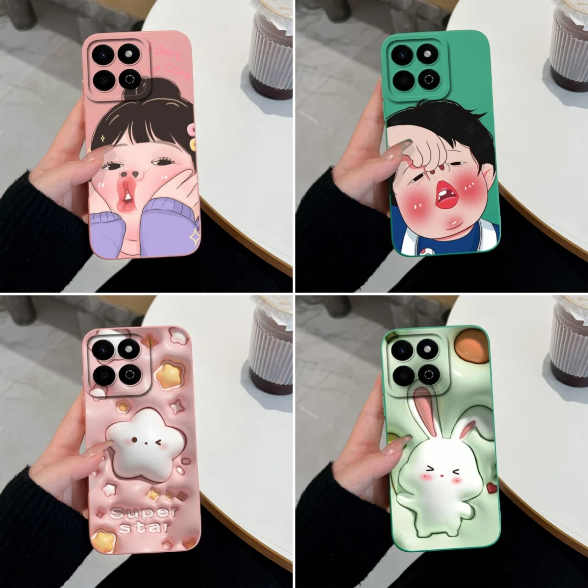 Para honra x7c x7a x7 caso de telefone bonito menino menina padrões silicone líquido super à prova de choque decoração artística capas de proteção premium