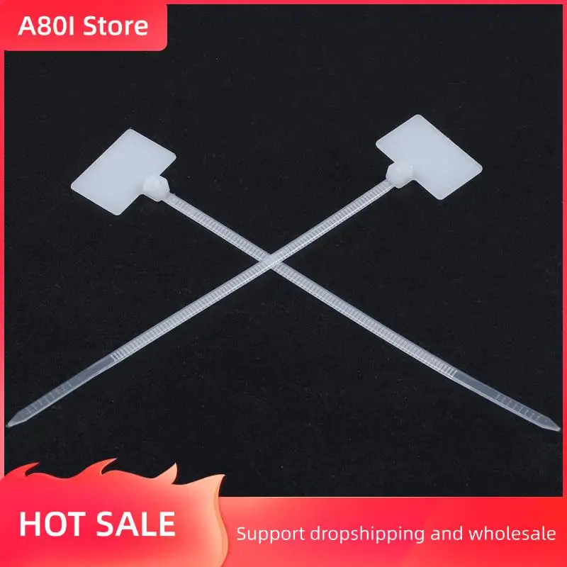 

A80I 500Pcs Nylon Cable Tie Label Self-Locking Network Zipper Trim Wrap Ring Line Label