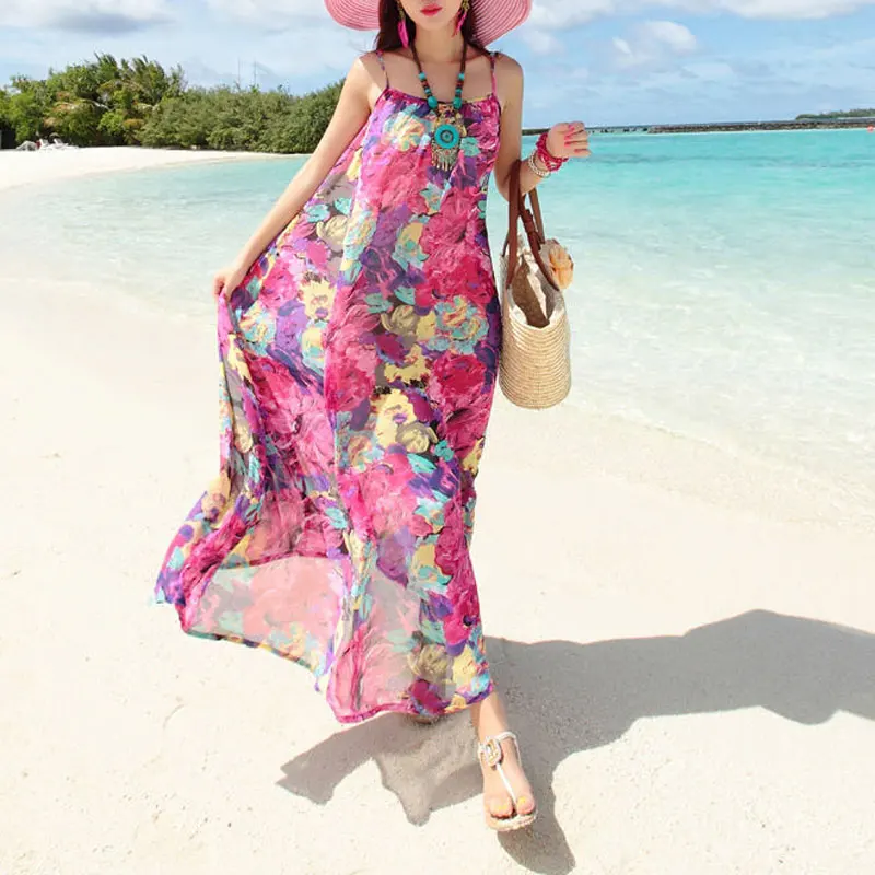 Vestido Largo Boho Floral Gasa - alternate angle