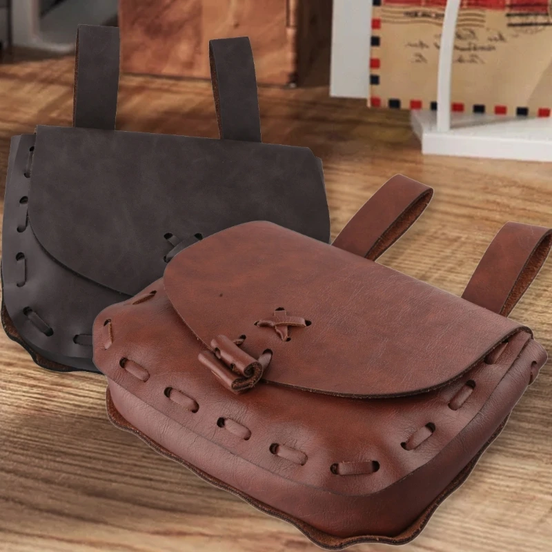 

Medieval Faux Leather Portable Purse Medieval Belt Bag Vintage Belt Dices Bag for Men Women Kid