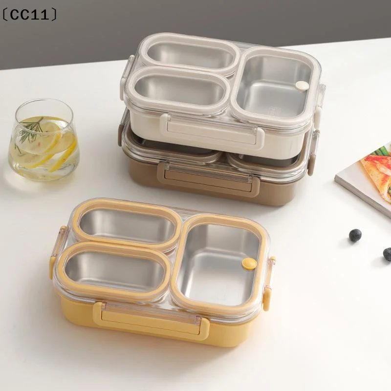 Leak-Proof 304 Stainless Steel Lunch Box 1000ml Microwaveable Oven Safe Lunch Bento Box Sealed Compartmentalized Lunch Box〔CC11〕