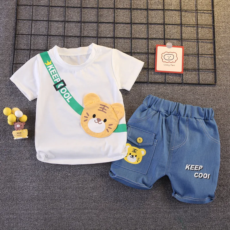 Summer Baby Boys Clothing Sets Cartoon Bear Cotton T-Shirt + Shorts 2Pcs Suits for Baby Kids Tracksuits Infant Casual Outfits