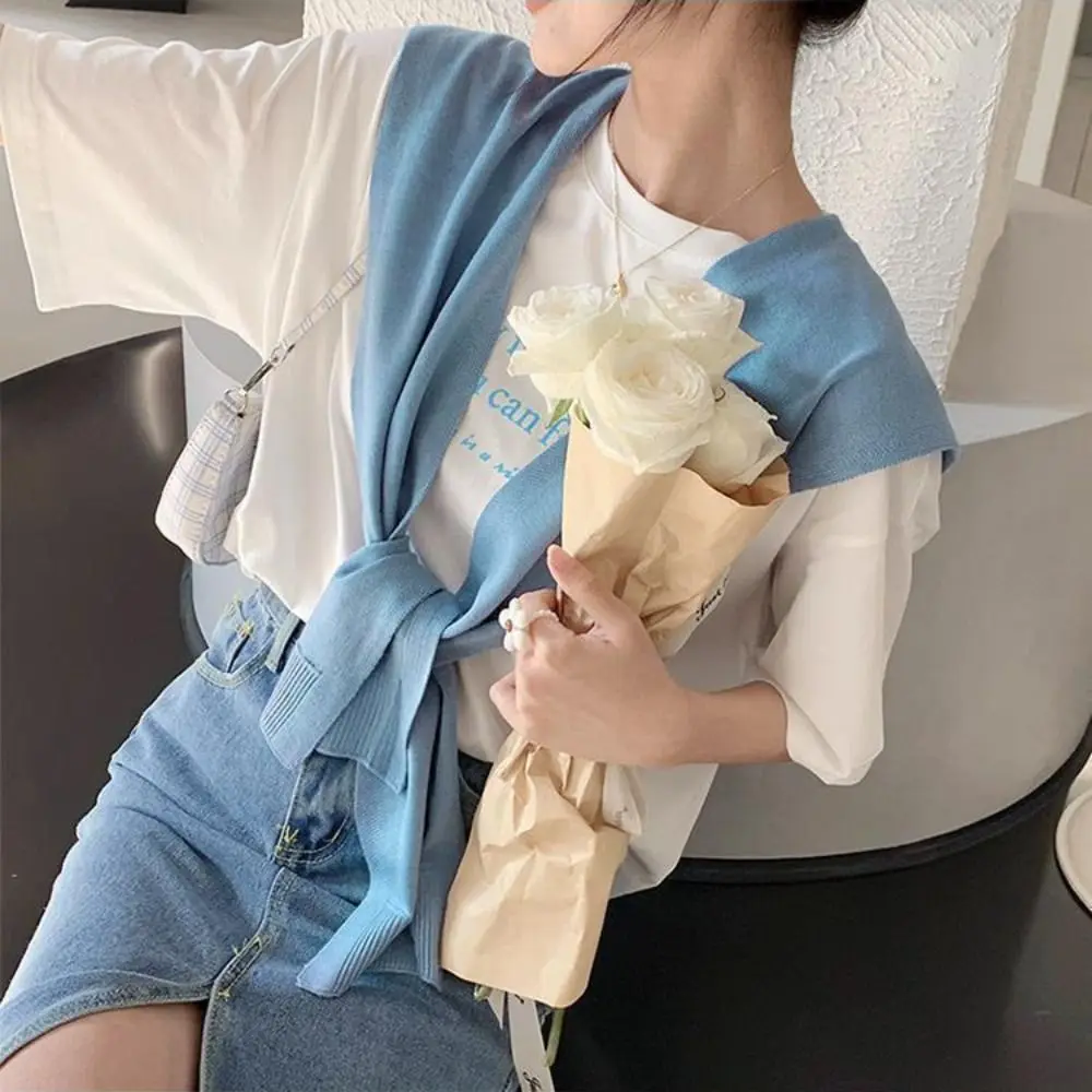 

Ретро блузка на плечи, вязаная шаль, однотонный плащ, накидки с искусственным воротником, шерстяные шарфы в корейском стиле, женские