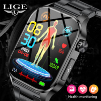 LIGE【New Medical Electrotherapy】ECG Smart Wtach AI Medical Diagnosis Healthy Blutooth Call Voice Assistant Smartwatch Men Women