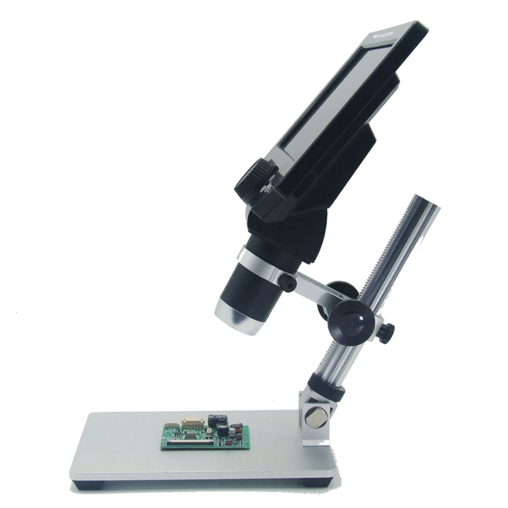 デジタル顕微鏡 7 インチ画面大型ベース LCD ディスプレイ 12MP 1-1200X 連続増幅拡大鏡電子顕微鏡