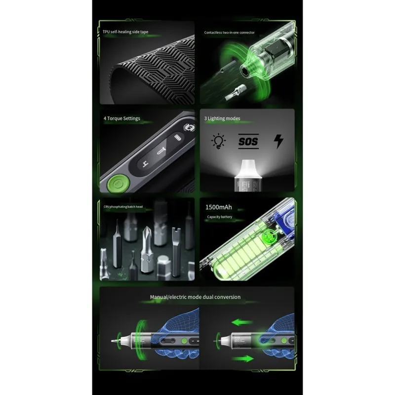 L68A JAKEMY Electric Screwdriver Set JM-8196 1Set 3.7-4.2V Rechargeable Straight Handle Home Use