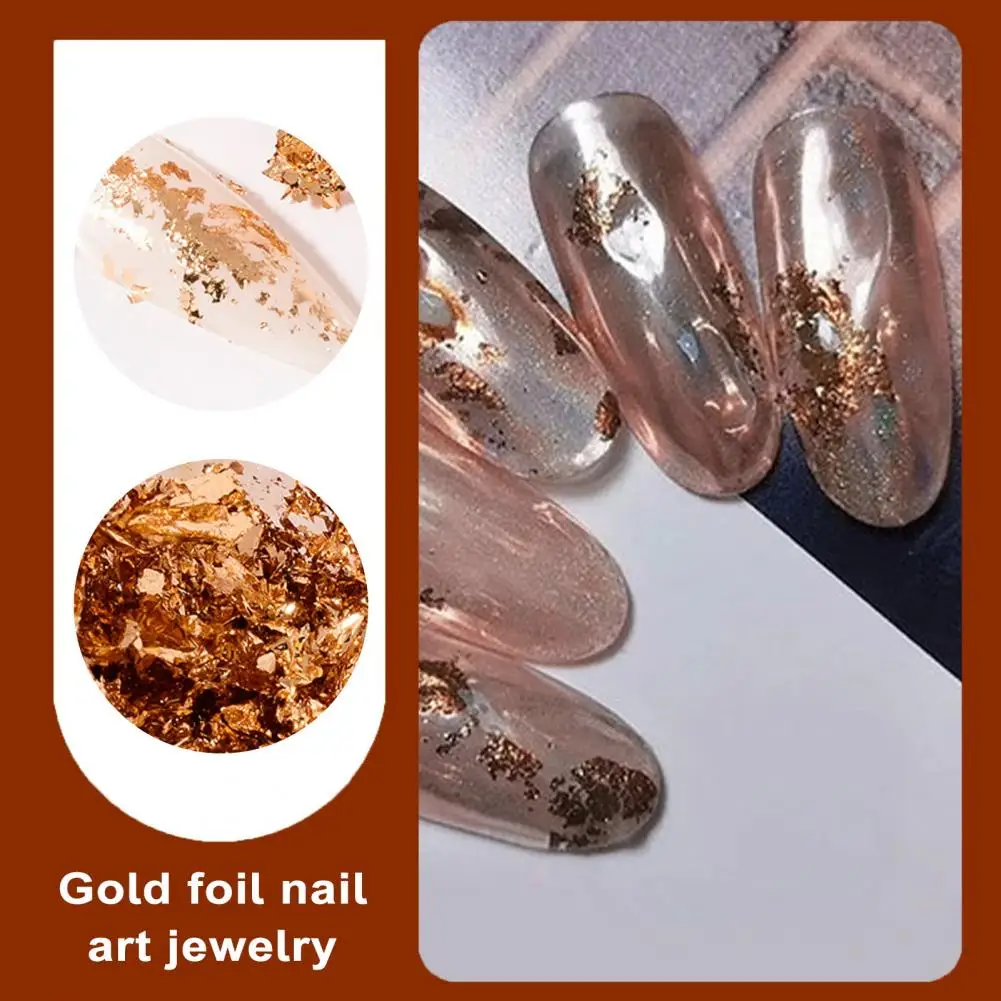 Nail Art Foil Textured Nail Art Golden Silver Nail Art Sequins Irregular Tin Foil Flakes for Diy Manicure Uv Gel Polish 3d