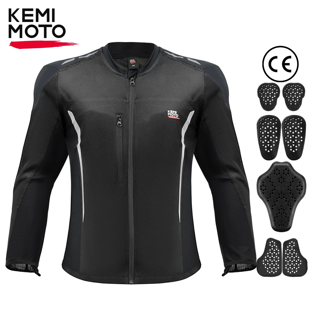 

Motorcycle Armor Jacket Insert 7Pcs Set Summer Breathable Soft Mesh CE Gear Protective Body Protector Unisex Riding Equipment