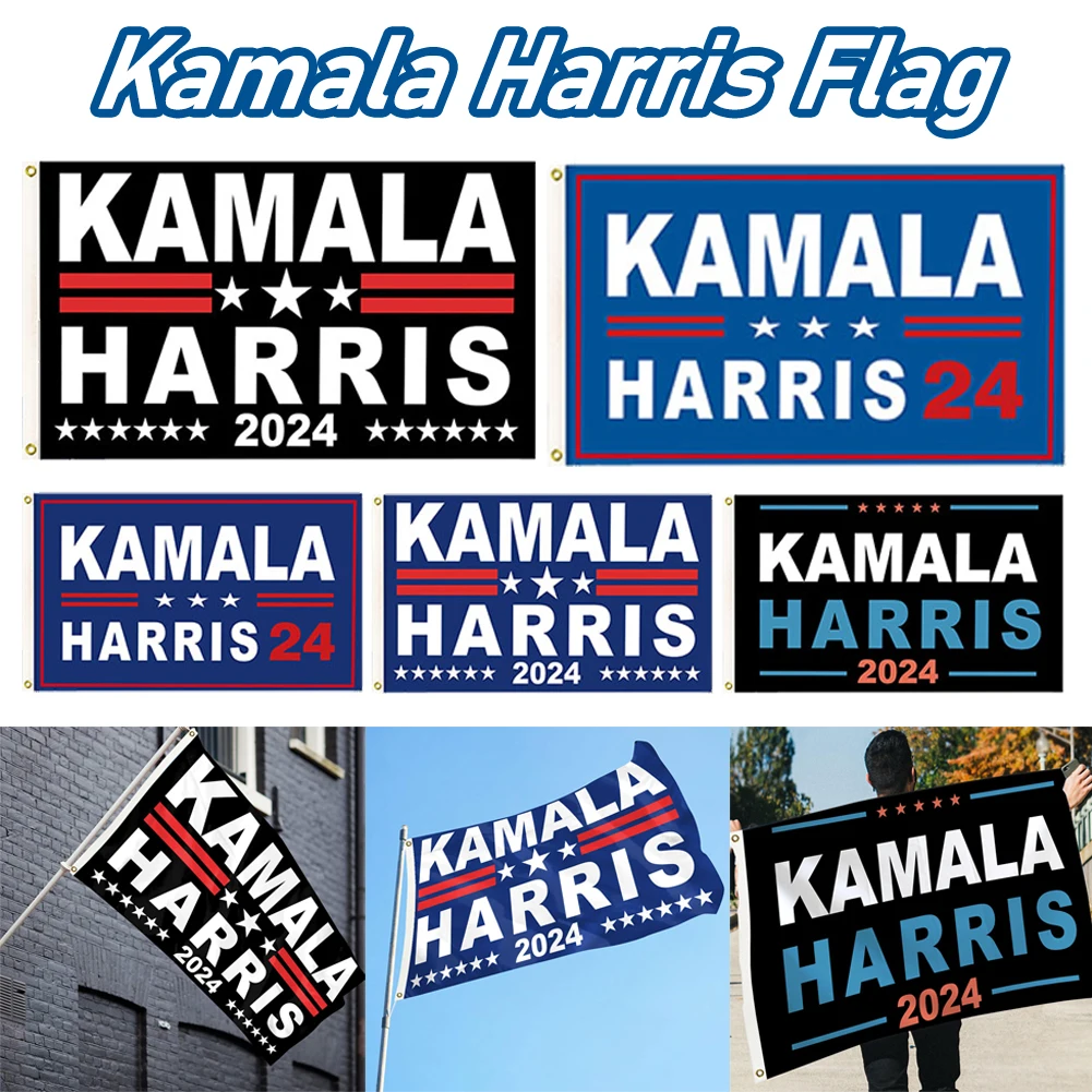 Kamala Harris Flag Banner 3x5 Ft Kamala Harris 2024 US Presidential Election Flags Vivid Color for Garden Lawn Yard Home Decor