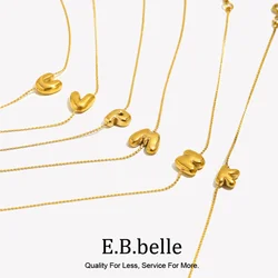 E.B.belle 26 Letters Gold Plated S Chain Bracelet Stainless Steel Waterproof Hypoallergenic Fashion Jewelry For Women Charm