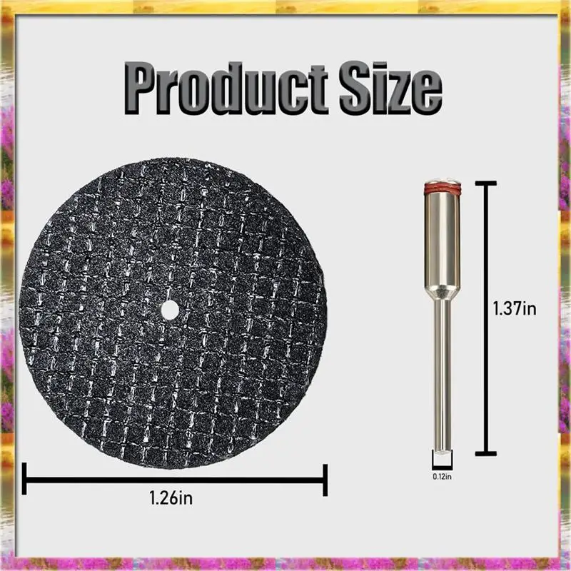 

ABSU 60 шт. отрезные колеса для вращающегося инструмента 1-1/4 дюйма, усиленные колеса из стекловолокна и 4 шт. оправки, аксессуары для вращающихся инструментов