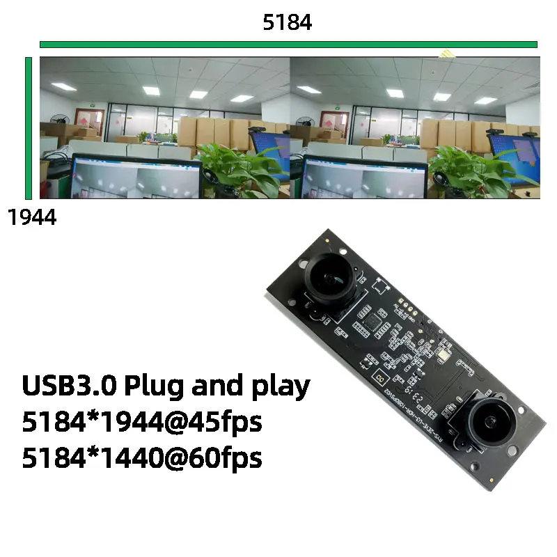10MP USB3.0 3D Stereo Camera Module 5184*1944 45FPS 60FPS Dual Lens Binocular Synchronized For 3D VR Ranging windows Android liu