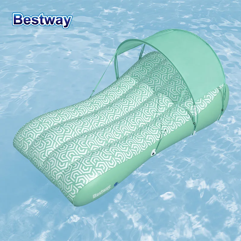 

Bestway 43729 1PC Inflatable Pool Float Chair with Canopy, Pool Float, Inflatable Floating Mat with Backrest, Footrest