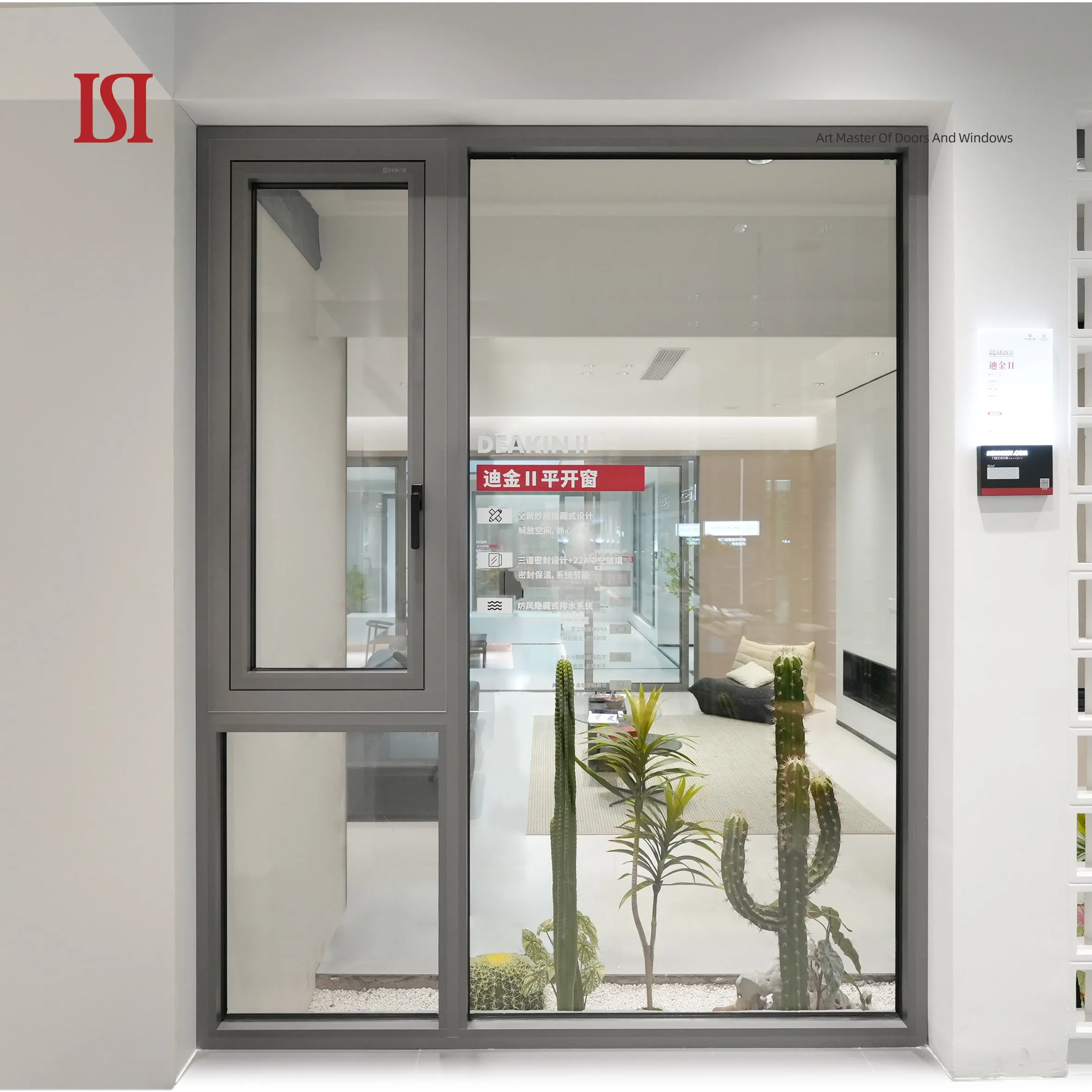 Grade 6 Windproof Swing Casement Window | Hidden Drainage Aluminum Alloy Triple Insulated Double Glazing Exterior Villa Hotel