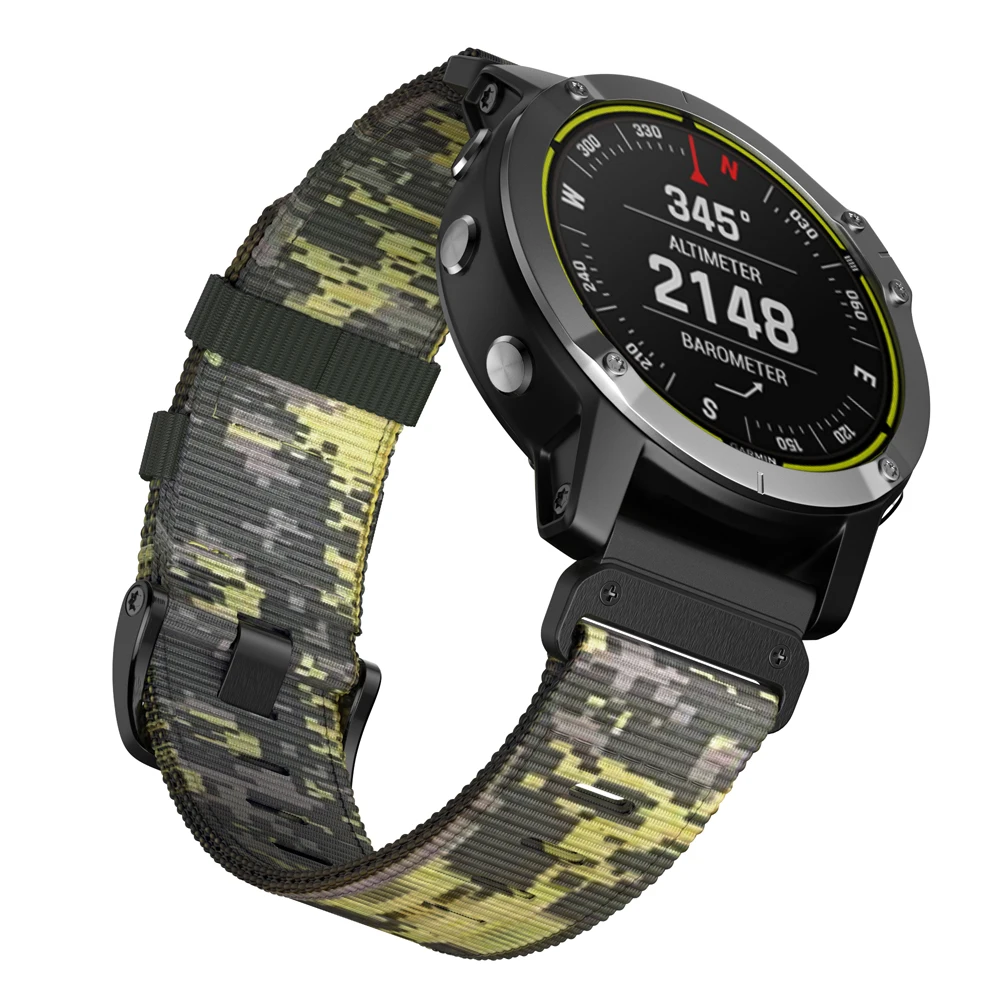 Tactix For Garmin Tactix 7 Pro Delta Bravo braided nylon Strap Quatix 7X 7 6 22 26mm Quickfit Replacement Camo Band D2 Delta PX