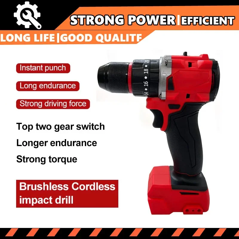 Bor Listrik Tanpa Kabel Milwaukee 18V, Bor Impak Brushless 150N.m untuk Tim Dekorasi, Perkakas Listrik